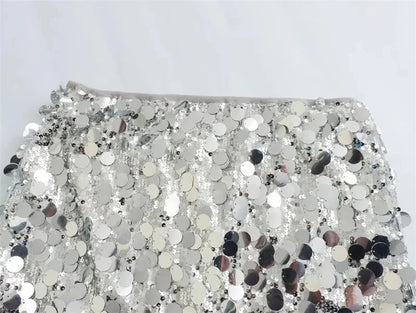 Silver Sequin Skirt Woman High Waist Mini Skirt Woman Fashion Shiny Glitter Elegant Short Skirts For Women Y2k Skirts - Smarsty