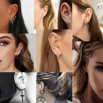 Men's Stainless Steel Hoop Earrings for Punk Style Fashion - Smarsty