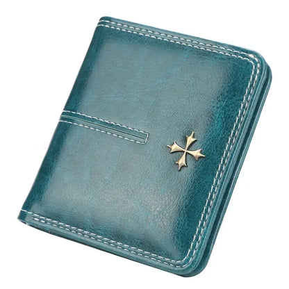 Women Wallets and Purses PU Leather Money Bag Female Short Hasp Purse Small Coin Card Holders Blue Red Clutch New Women Wallet - Smarsty