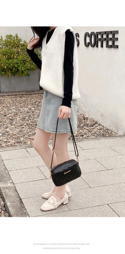 2024 Tassel Small Messenger Bag For Women Trend Lingge Embroidery Camera Female Shoulder Bag Fashion Chain Ladies Crossbody Bags - Smarsty
