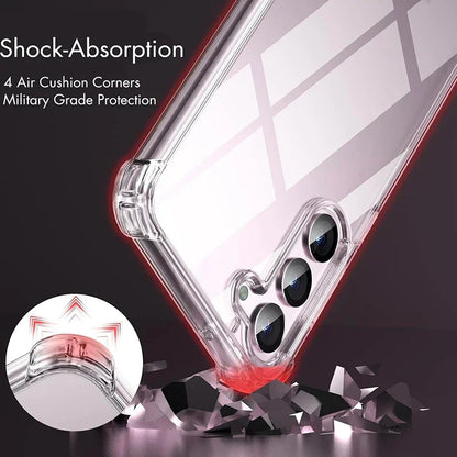 Smarsty Hybrid Shockproof Galaxy Clear Case With Anti Scratch Shield -