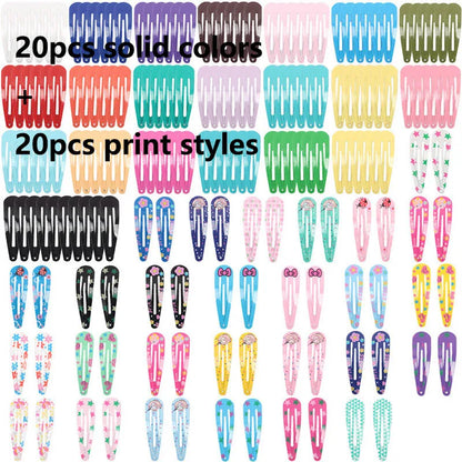 Cute Cartoon Hairpins for Girls 40Pcs Colorful Animal and Fruit Clips - Smarsty