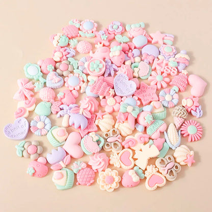 Kawaii Resin Flatback Pink Charms Pack For Diy Earrings - Smarsty