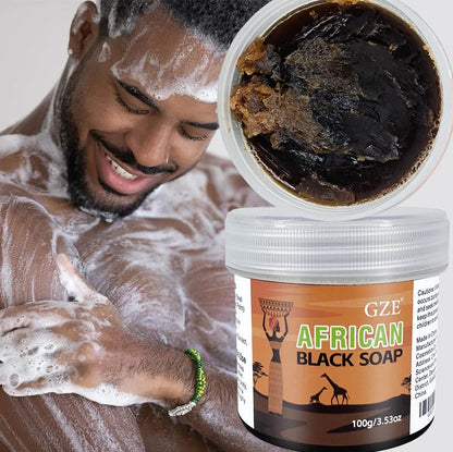 GZE African Black Soap 3-in-1 Cleanser for Deep Cleaning and Moisturizing - Smarsty