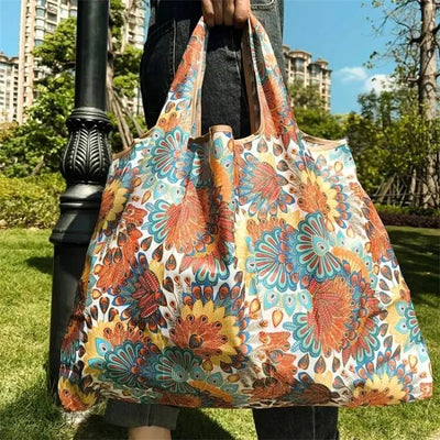 Versatile Folding Canvas Shopping Bag With Large Capacity - Smarsty
