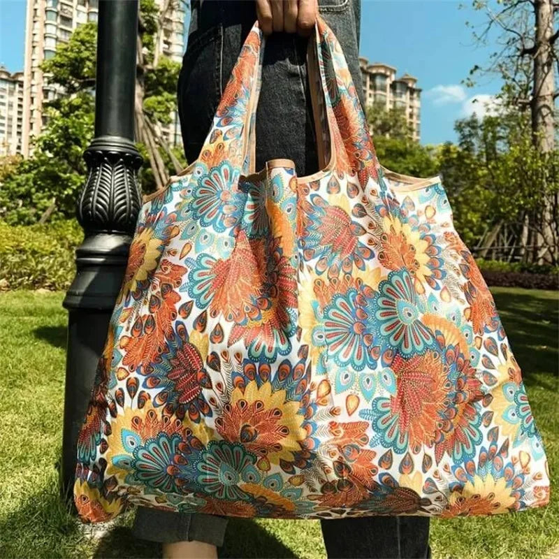 Versatile Folding Canvas Shopping Bag With Large Capacity - Smarsty