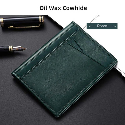 YUECIMIE Super Slim Soft Wallet Genuine Leather Mini Credit Card Holder Wallets Purse Thin Small Card Holders Men Wallet - Smarsty