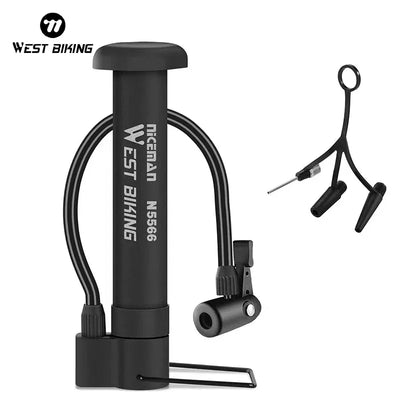 WEST BIKING MTB Bicycle Pump 80 PSI Bike Manual Air Pump Balloon Tire Inflator Schrader Valve Floor Pump Cycling Accesories - Smarsty