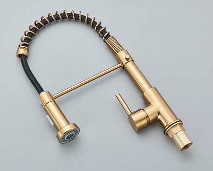 Brushed Nickel Kitchen Faucet with 360 Degree Rotation - Smarsty