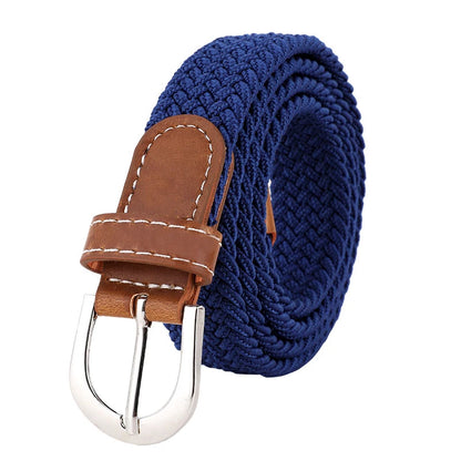 Women Elastic Woven Belt Casual Versatile Denim Accessory - Smarsty