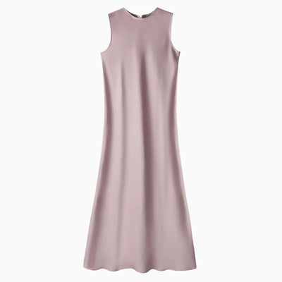 AS 2025 spring summer elegance satin dress + knitted top match set maxi floor length woman clothes - Smarsty