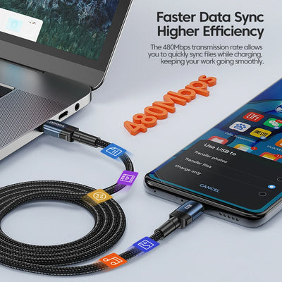 Toocki 60W/100W Type C to USB C Cable PD 3.0 Quick Charge Fast Charging Type C to Type C For Huawei Xiaomi Samsung Laptop - Smarsty
