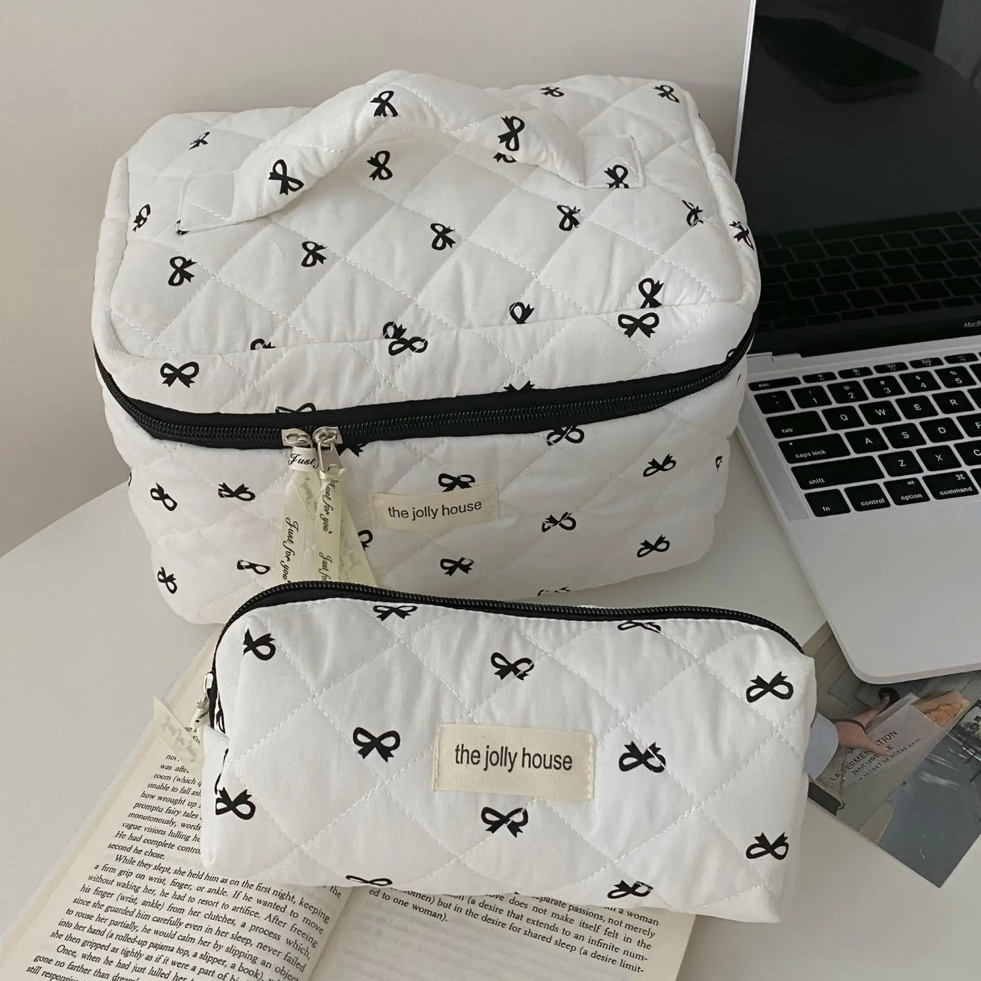 Cherry Print Makeup Bag Cosmetic Tote Organizer For Travel - Smarsty