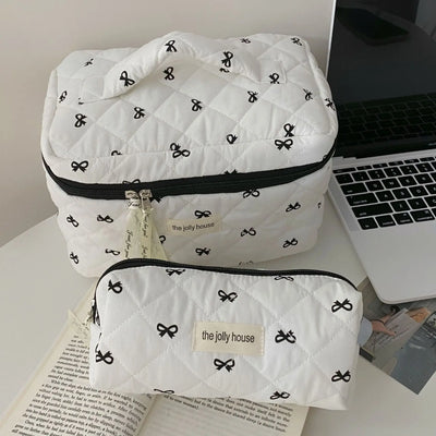 Cherry Print Makeup Bag Cosmetic Tote Organizer For Travel - Smarsty