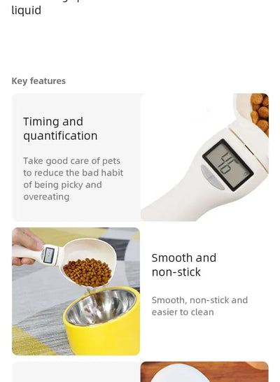Pet Food Scale LCD Electronic Precision Weighing Tool Dog Cat Feeding Food Measuring Spoon Digital Display Kitchen Scale by Smarsty