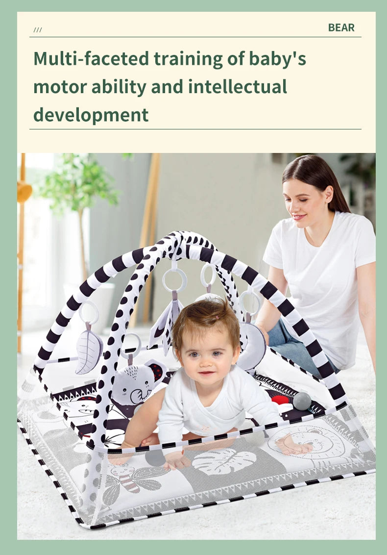 Baby Play Gym Mat With Rack For Tummy Time Crawling - Smarsty