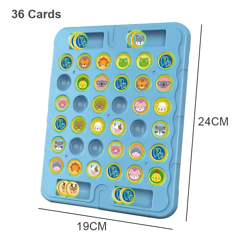 Kids Battle Chess Educational Toy Observation Concentration Training Fun Animal Flip Chess Parent-child Interactive Game Toys by Smarsty