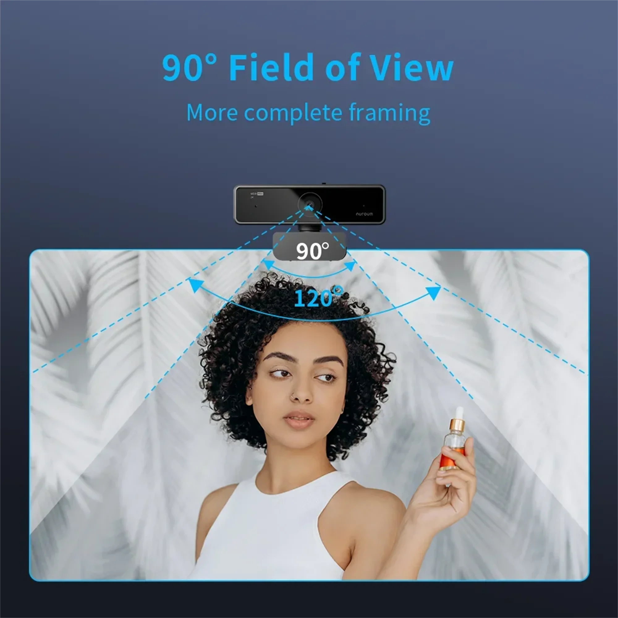 V11 2K Webcam for PC, 1080P 60FPS FHD 90° Web Camera with Microphone&Privacy Cover,USB Plug&Play for Mac/Laptop/Desktop/Computer