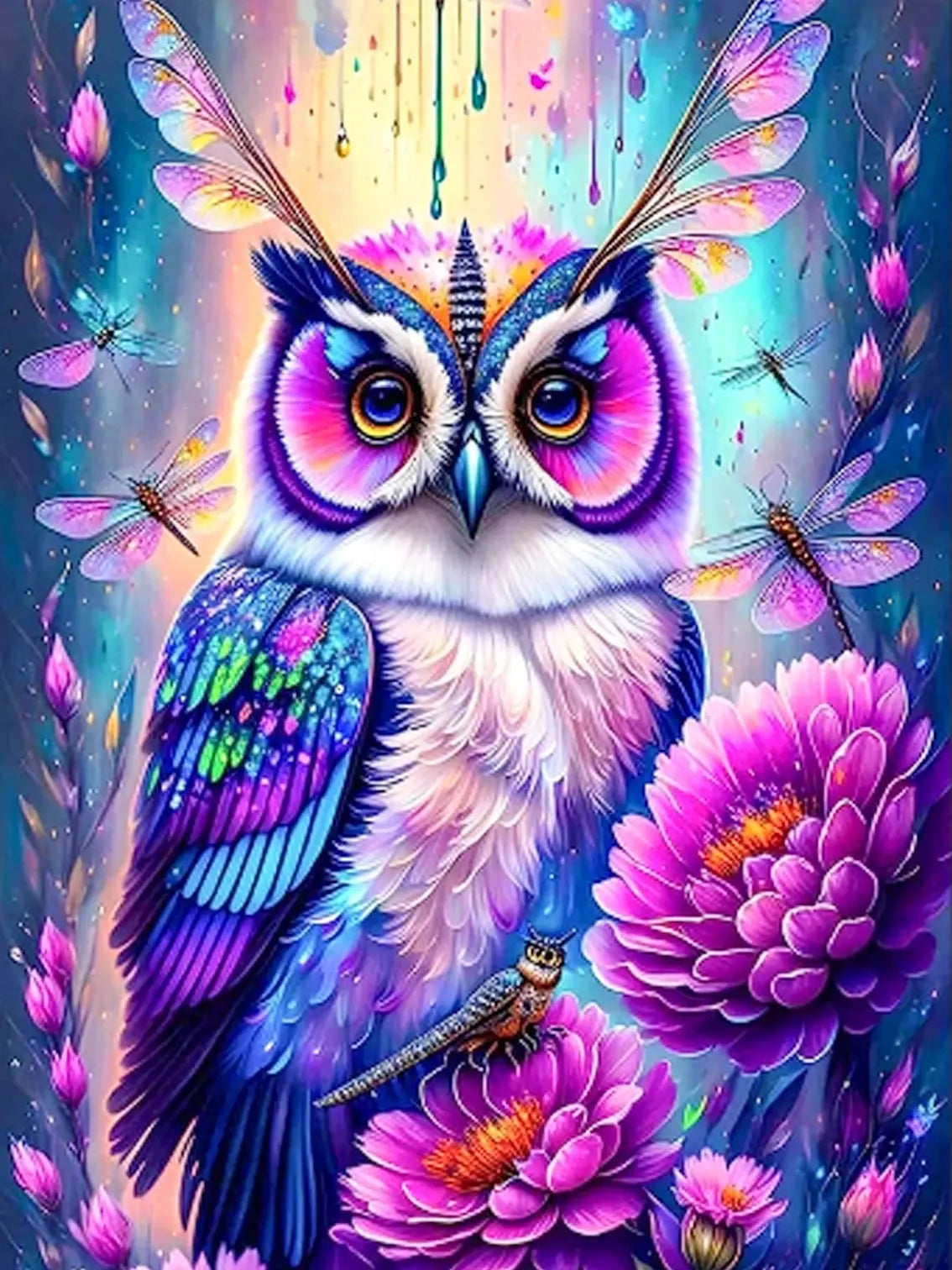 DIY 5D Diamond Painting Pink Owl Craft Set - Smarsty