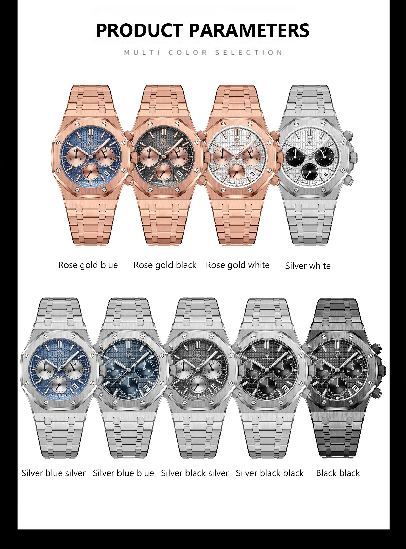 Luxury Men's Chronograph Watch with Waterproof Feature - Smarsty