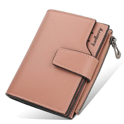 Women Wallets and Purses PU Leather Money Bag Female Short Hasp Purse Small Coin Card Holders Blue Red Clutch New Women Wallet - Smarsty