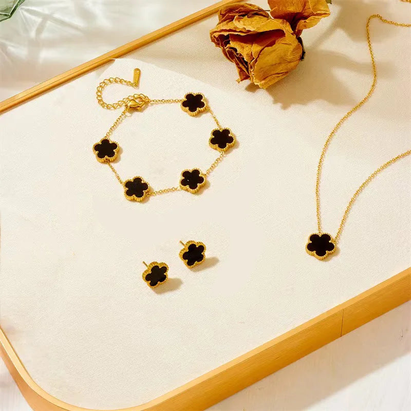 Stainless Steel Plum Blossom Jewelry Set for Women - Smarsty