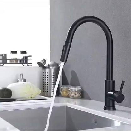 304 Chrome Kitchen Faucet with Pull-Out Spray Feature - Smarsty