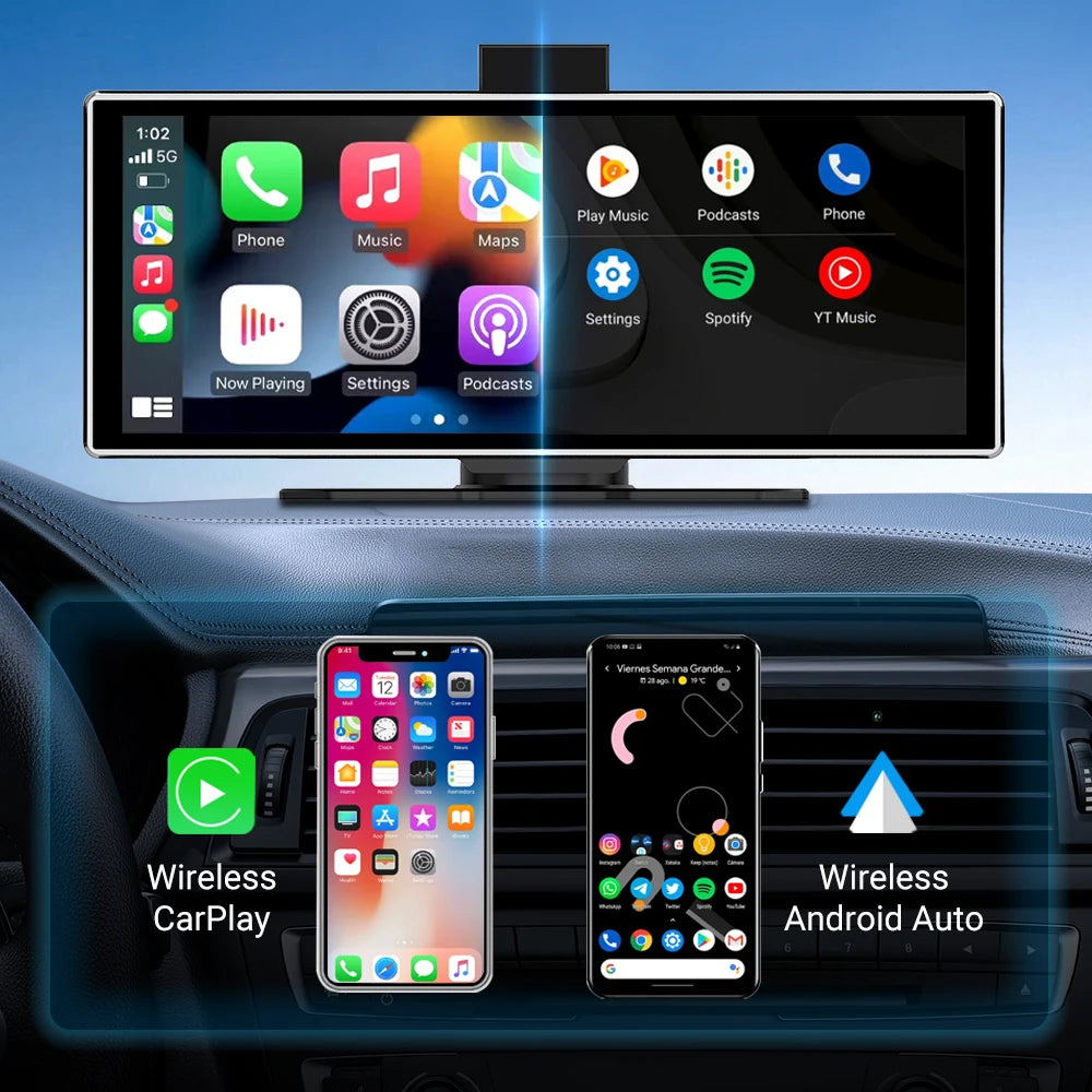 4K Dash Cam IPS Touch Screen With Wireless CarPlay Pro - Smarsty