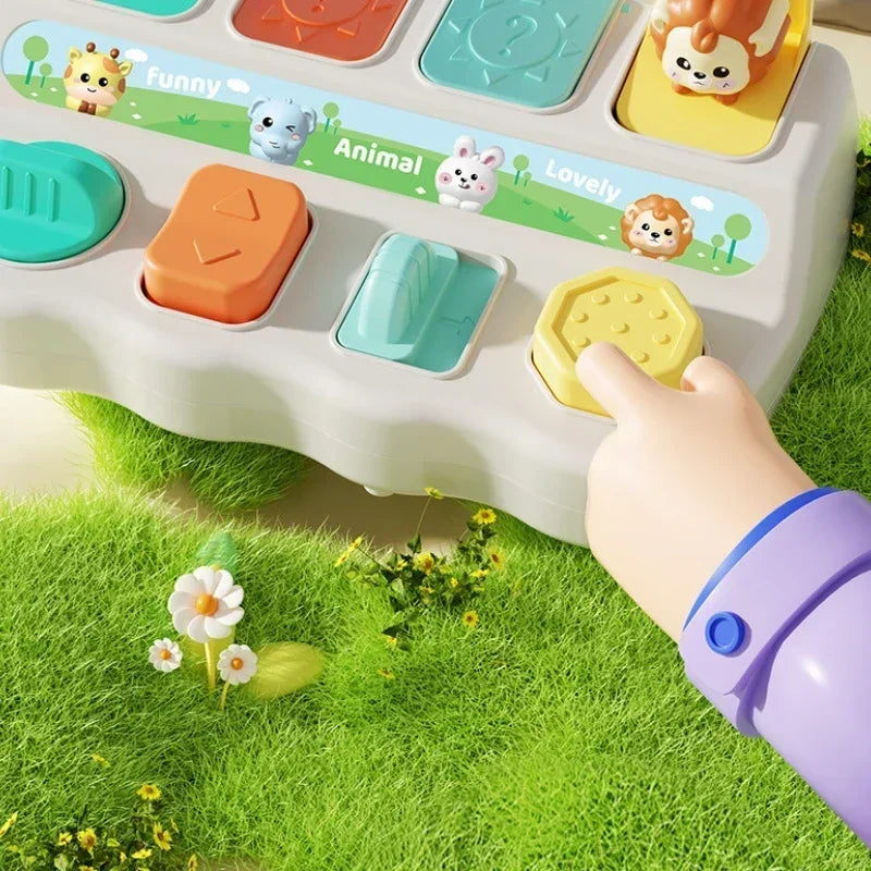 Montessori Pop up Animal Toys and Learning Boxes Enhance Logical Thinking and Motor Skills Suitable for Children's Birthday Gift