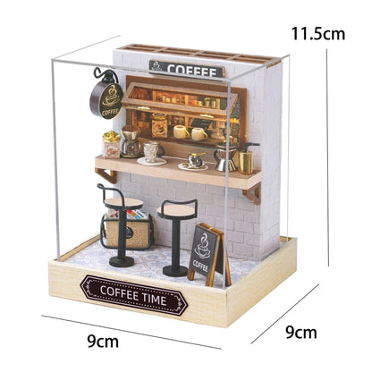 Wooden Doll House 3D Puzzle Assembly Building Model Kit Production Small Room Toys Home Bedroom Decoration With Furniture Light