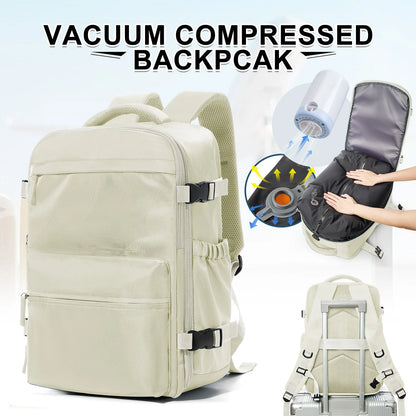 Fashion College Backpack Men Vacuum Compression Backpack, Women Men 15.6in Laptop Backpack Expand Hiking Vacuum Travel Backpack - Smarsty