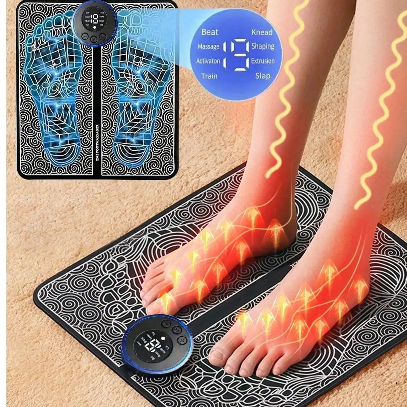 Rechargeable EMS Foot Massager for Enhanced Blood Circulation - Smarsty