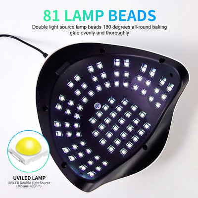 81LED UV Nail Lamp with Timers and Auto Sensor - Smarsty