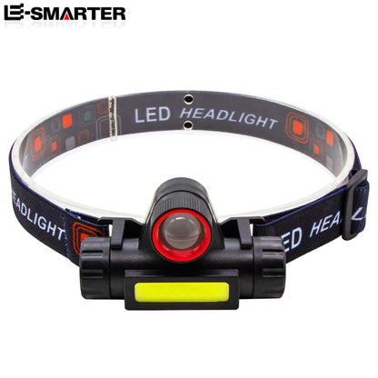 COB LED Headlamp Torch Rechargeable Headwear Flashlight Outdoor Waterproof Camping Fishing Mining Lantern Headlight With Magnet by Smarsty