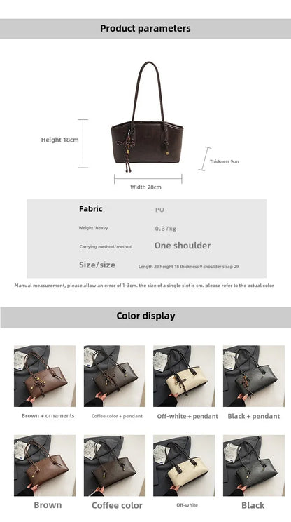 PU Leather Shoulder Bag For Women Versatile Crossbody Tote - Smarsty