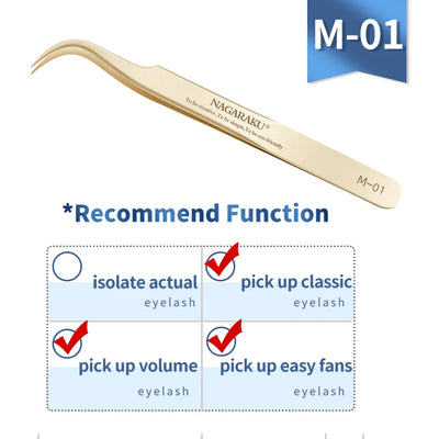 NAGARAKU Stainless Steel Eyelash Extension Tweezers for Precision Application - Smarsty