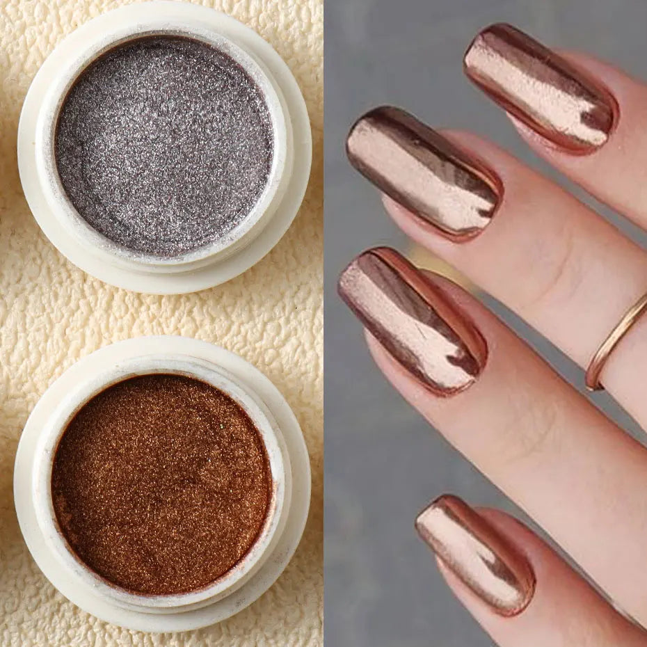 6pc Metallic Mirror Nail Glitter Powder for Stunning Manicures - Smarsty