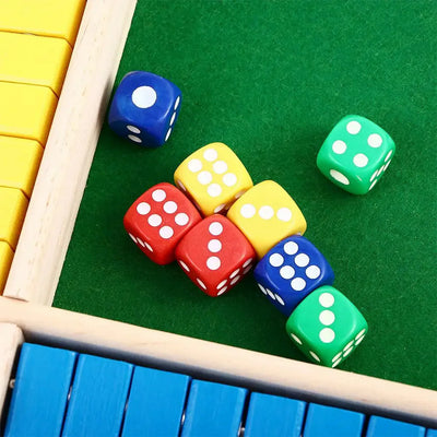 Arithmetic Dice Board Game Four-Sided Flip Card Games Box Dice Toys Wooden Flaps Dices 4 Players Party Number Game Board Games - Smarsty