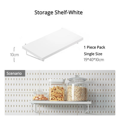 New DIY Pegboard Accessories Hanging Shelf Storage Hooks Wall Organizer No Punching Crafts Organization For Garage Kitchen Room by Smarsty