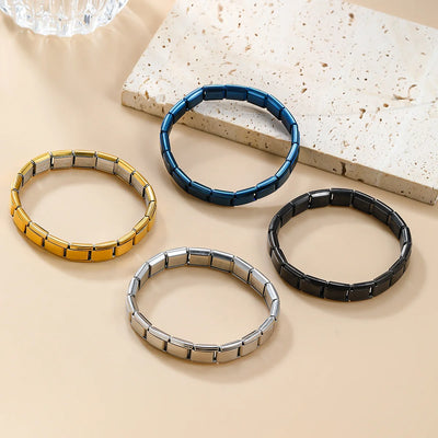 Italian Stainless Steel Square Bracelets Stretchable Unisex Jewelry - Smarsty