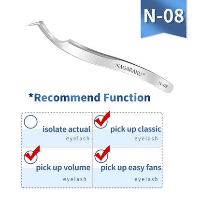 NAGARAKU Stainless Steel Eyelash Extension Tweezers for Precision Application - Smarsty