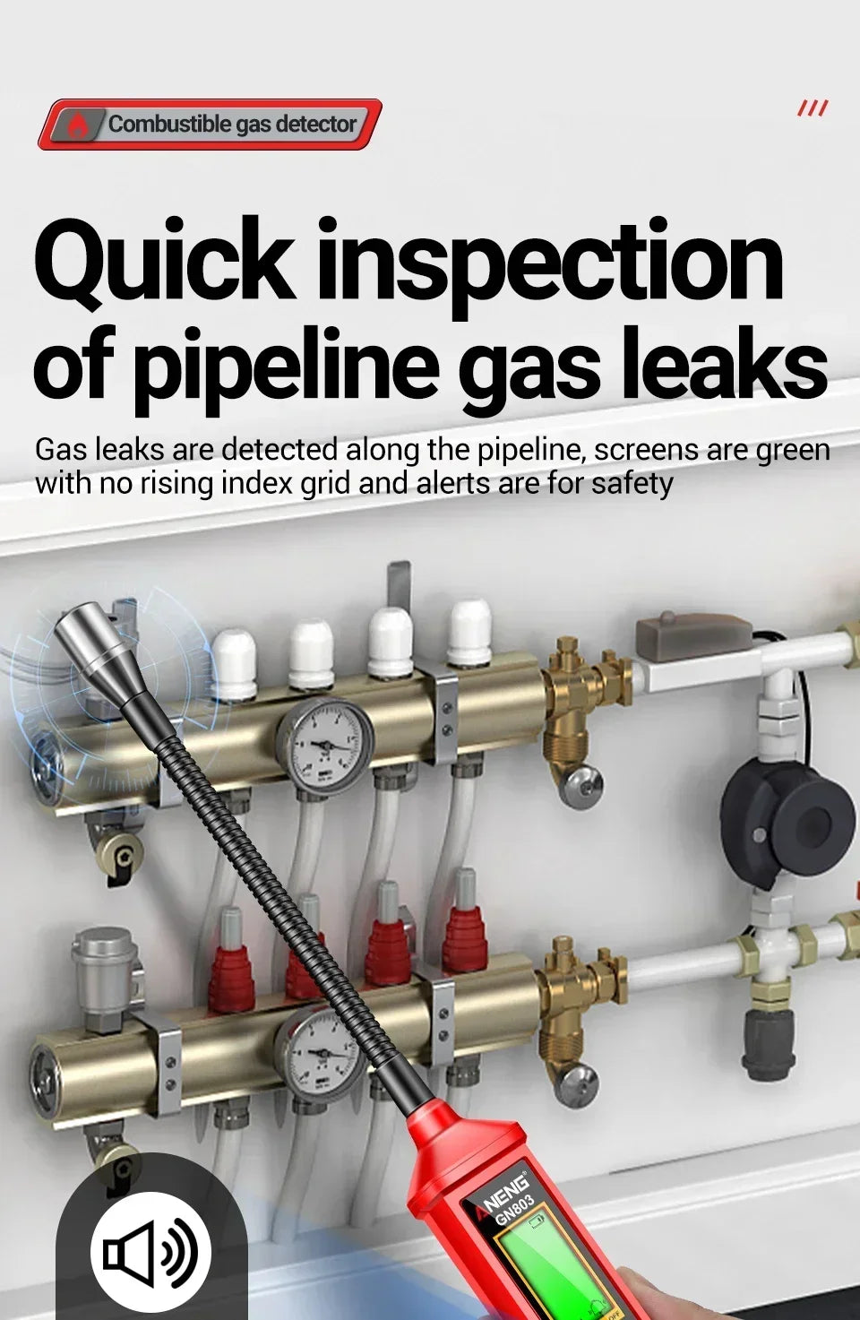 Portable Gas Leak Detector with LCD Display - Smarsty