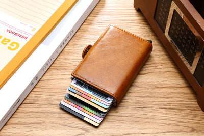 Rfid Men Card Wallets Carbon Fiber Slim Mini Wallet 14 Card Holders Small Money Bag Male Purses - Smarsty