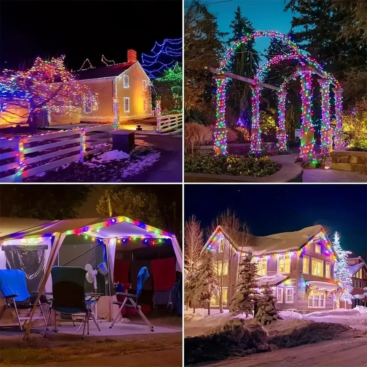 Fairy Lights Solar Garden Lights String Lights with 8 Modes Waterproof Wire Lights for Patio Yard Trees Christmas Party - Smarsty