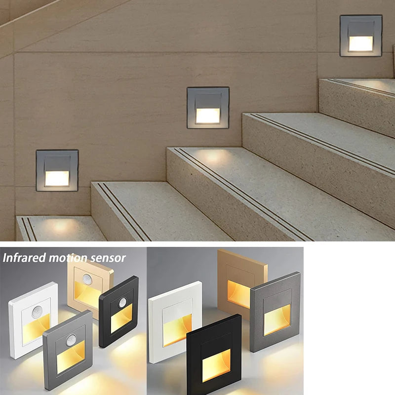PIR Motion Sensor LED Night Light for Safe Stairs - Smarsty