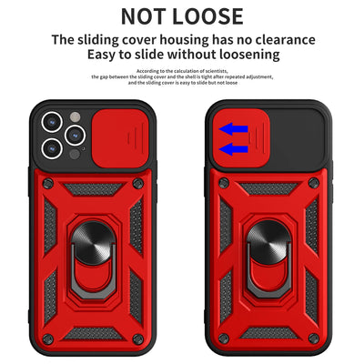Smarsty Rugged Iphone Armor Case With Camera Lens Protector -