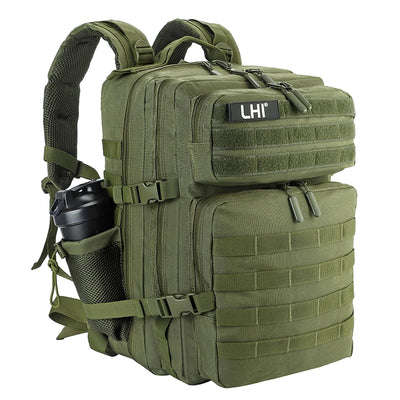 LHI 45L/35L/25L Tactical Backpack for Men and Women Waterproof Athlete Gym Outdoor Bag Travel Hiking Rucksack with Bottle Holder - Smarsty