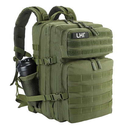 LHI 45L/35L/25L Tactical Backpack for Men and Women Waterproof Athlete Gym Outdoor Bag Travel Hiking Rucksack with Bottle Holder - Smarsty
