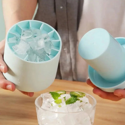 Food grade silicone cylindrical ice tray ice making mold for household kneading, ice storage box, ice cup, quick freezing (small