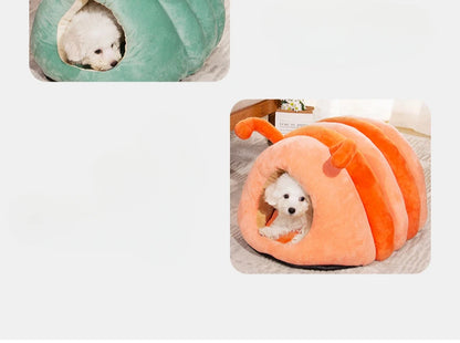 Warm Plush Cat Bed with Foldable Design - Smarsty